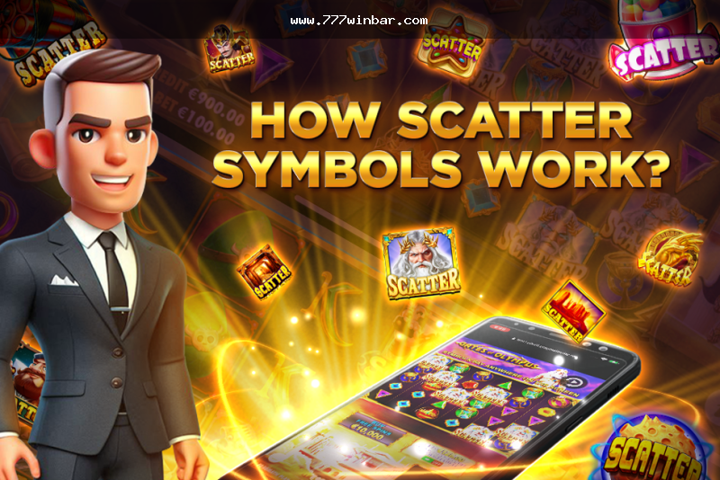 Símbolos scatter em uma tela de slot online